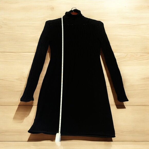 Marciano Black Cozy Dress with Long Sleeves and Turtleneck, Cashmere feel - Picture 4 of 7